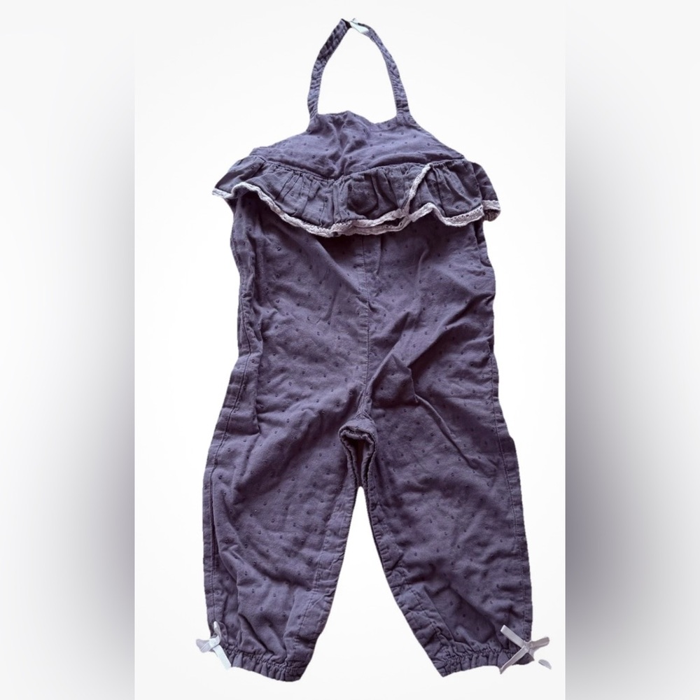 Shabby Chic 24 Months Baby Toddler Girl Blue Polka Dot Romper Jumpsuit Halter